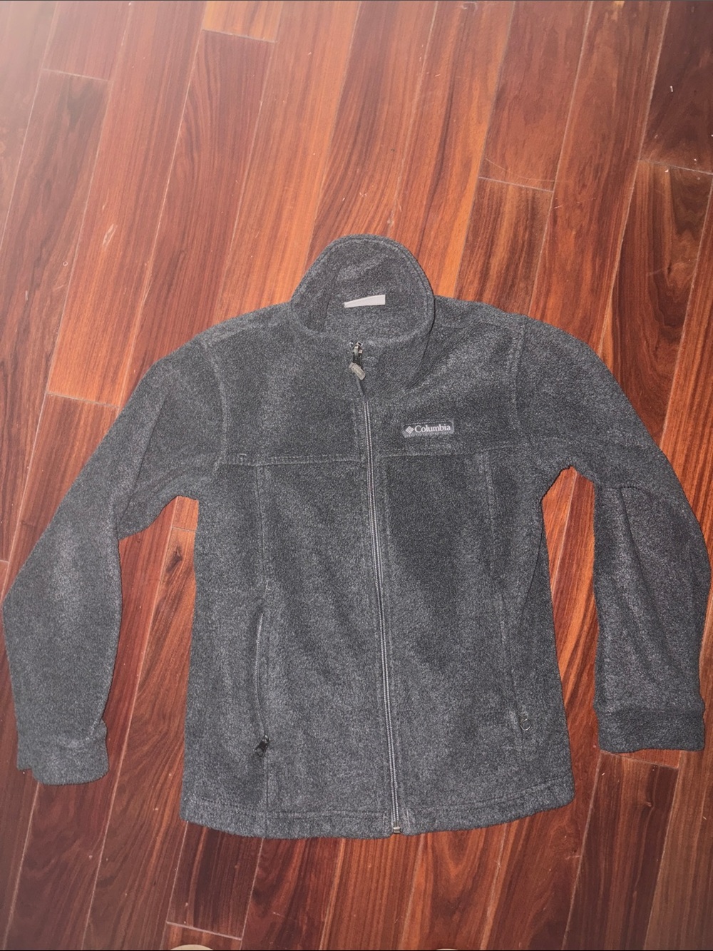 Kids Columbia Charcoal Gray Zip-Up Fleece Jacket sz S(8)